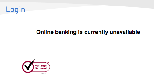Online banking screen