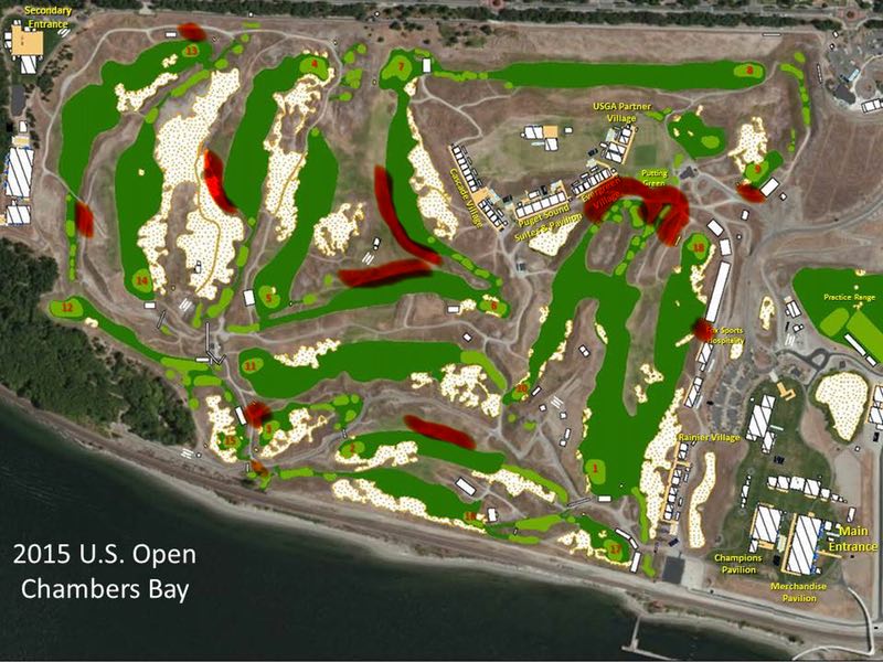 chambers bay golf course map Trip Report Chambers Bay For Spectators The Robservatory chambers bay golf course map