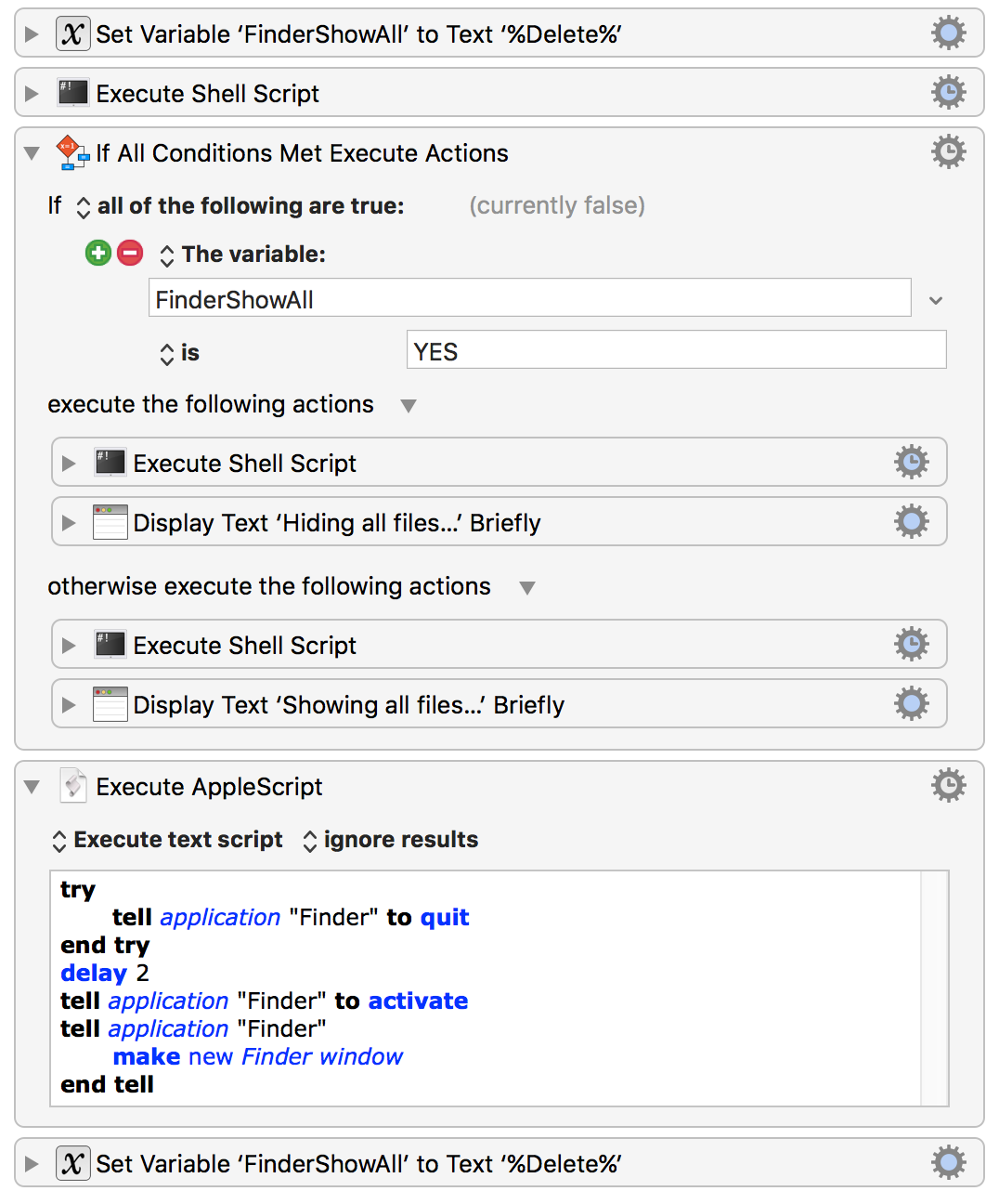 mac os sierra script for turning on invisible files